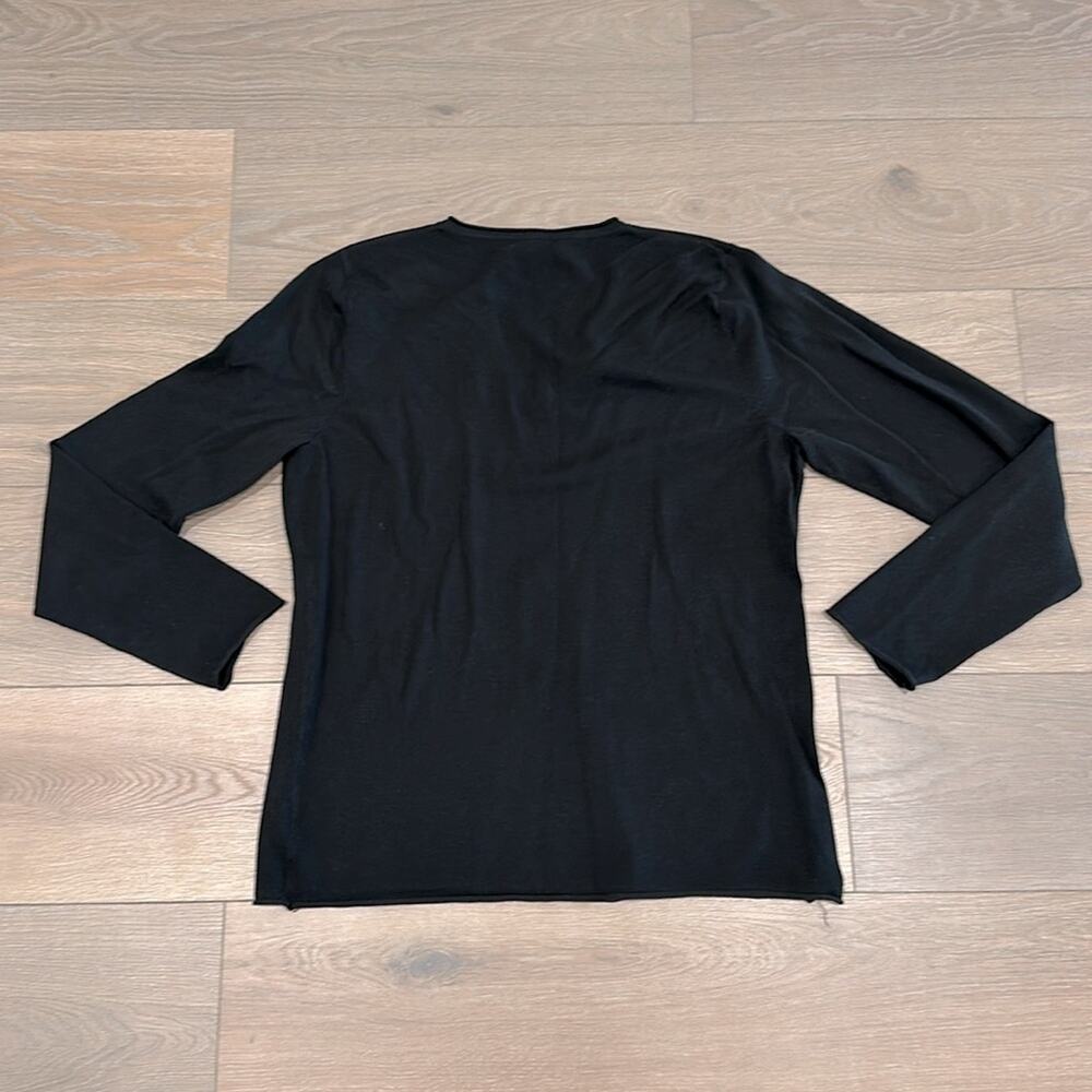 GRACE‎ ELEMENTS Black Acrylic V Neck Long Sleeve Pullover Sweater Top Size XL - Picture 2 of 10